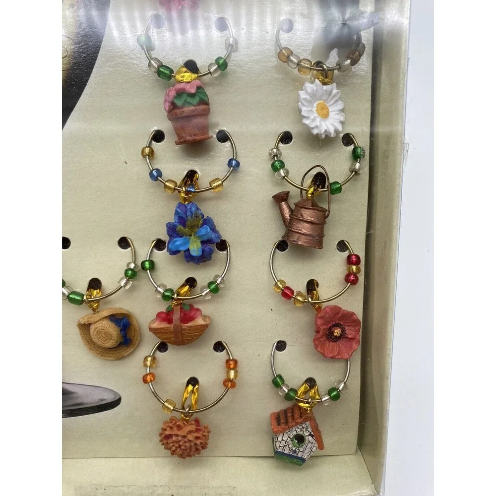 Boston Warehouse 12 WINE CHARM MARKERS‎ Gardening - NEW In Box